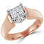 Princess Cut Diamond Solitaire 4-Prong Cathedral & Trellis-Set Engagement Ring in Rose Gold - #2251LP-R