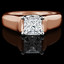 Princess Cut Diamond Solitaire 4-Prong Cathedral & Trellis-Set Engagement Ring in Rose Gold - #2251LP-R
