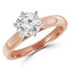 Round Cut Diamond Solitaire Cathedral Set 6-Prong Engagement Ring in Rose Gold - #2544L-R