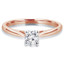 Round Cut Diamond Solitaire Cathedral Set 4-Prong Engagement Ring in Rose Gold - #356L-R