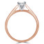 Round Cut Diamond Solitaire Cathedral Set 4-Prong Engagement Ring in Rose Gold - #356L-R