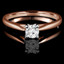 Round Cut Diamond Solitaire Cathedral Set 4-Prong Engagement Ring in Rose Gold - #356L-R