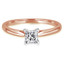 Princess Cut Diamond Solitaire Cathedral Set 4-Prong Engagement Ring in Rose Gold - #356LP-R
