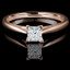 Princess Cut Diamond Solitaire Cathedral Set 4-Prong Engagement Ring in Rose Gold - #356LP-R