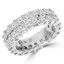 Round Cut Diamond Double Full-Eternity Shared-Prong Wedding Band Ring in White Gold - #DOUBLE-ETERNITY-W
