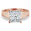 Princess Cut Diamond Solitaire 4-Prong Trellis-Set Engagement Ring in Rose Gold - #SPR2066-R