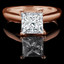 Princess Cut Diamond Solitaire 4-Prong Cathedral-Set Engagement Ring in Rose Gold - #SPR2563-R
