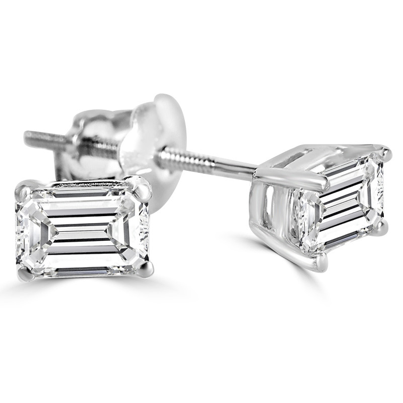 Share 186+ emerald cut solitaire earrings latest