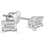 Emerald Cut Diamond Solitaire Stud Earrings with Screwbacks in White Gold - #EEW433-W