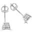 Emerald Cut Diamond Solitaire Stud Earrings with Screwbacks in White Gold - #EEW433-W