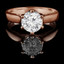 Round Cut Diamond Solitaire 6-Prong Trellis-Set Engagement Ring in Rose Gold - #SRD2042-R