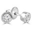 Round Cut Diamond Solitaire Bezel-Set Stud Earrings with Screwbacks in White Gold - #ER1-W
