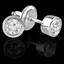 Round Cut Diamond Solitaire Bezel-Set Stud Earrings with Screwbacks in White Gold - #ER1-W