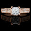 Princess Cut Diamond Multi-Stone 4-Prong Cathedral & Trellis-Set Engagement Ring with Round Diamond Pave Accents in Rose Gold - #2133LP-R