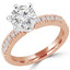 Round Cut Diamond Multi-Stone 6-Prong Engagement Ring with Round Diamond Accents in Rose Gold - #2303WS-R