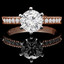 Round Cut Diamond Multi-Stone 6-Prong Engagement Ring with Round Diamond Accents in Rose Gold - #2303WS-R