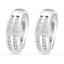 Round Cut Diamond Multi-Stone 2-Row Huggie Hoop Channel-Set Earrings in White Gold - #HE2046-W