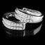 Round Cut Diamond Multi-Stone 2-Row Huggie Hoop Channel-Set Earrings in White Gold - #HE2046-W