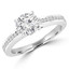 Round Cut Diamond Multi-Stone 4-Prong Engagement Ring with Round Diamond Accents in White Gold - #DMITRY-W