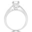 Round Cut Diamond Multi-Stone 4-Prong Engagement Ring with Round Diamond Accents in White Gold - #DMITRY-W