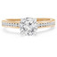 Round Cut Diamond Multi-Stone 4-Prong Engagement Ring with Round Diamond Accents in Yellow Gold - #DMITRY-Y