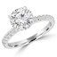 Round Cut Diamond Multi-Stone 4-Prong Engagement Ring with Round Diamond Accents in White Gold - #ELIAS-W