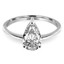 Pear Cut Diamond Solitaire 3-Prong Engagement Ring in White Gold - #HR10071-W