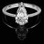 Pear Cut Diamond Solitaire 3-Prong Engagement Ring in White Gold - #HR10071-W