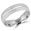 6.0 MM Brushed & Polished Mens Comfort Fit Wedding Band Ring in White Gold - #J531-W