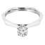 Round Cut Diamond Multi-Stone 4-Prong Cathedral-Set Engagement Ring with Round Diamond Accents in White Gold - #HR10078-W