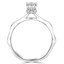Round Cut Diamond Multi-Stone 4-Prong Cathedral-Set Engagement Ring with Round Diamond Accents in White Gold - #HR10078-W