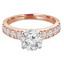 Round Cut Diamond Multi-Stone 4-Prong Engagement Ring with Round Diamond Scallop-Set Accents in Rose Gold - #LOCAL-NOVO-MD-R-R