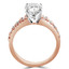 Round Cut Diamond Multi-Stone 4-Prong Engagement Ring with Round Diamond Scallop-Set Accents in Rose Gold - #LOCAL-NOVO-MD-R-R
