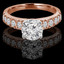 Round Cut Diamond Multi-Stone 4-Prong Engagement Ring with Round Diamond Scallop-Set Accents in Rose Gold - #LOCAL-NOVO-MD-R-R