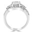 Round Cut Diamond Multi-Stone 6-Prong Engagement Ring & Wedding Band Bridal Set with Round Diamond Scallop-Set Accents in White Gold - #MAJ-11-SET-W