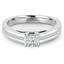 Princess Cut Diamond Multi-Stone Engagement Ring with Princess Cut Diamond Channel-Set Accents in White Gold - #HR4528-W