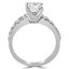 Princess Cut Diamond Multi-Stone 4-Prong Engagement Ring with Round Diamond Accents in White Gold - #LOCAL-R-NOVO-PR-W
