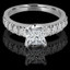 Princess Cut Diamond Multi-Stone 4-Prong Engagement Ring with Round Diamond Accents in White Gold - #LOCAL-R-NOVO-PR-W