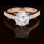 Round Cut Diamond Multi-Stone 4-Prong Cathedral & Trellis-Set Engagement Ring with Round Diamond Accents in Rose Gold - #SM1991-R