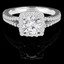 Round Cut Diamond Multi-Stone 4-Prong Split-Shank Halo Engagement Ring with Round Diamond Accents in White Gold - #ANA-W