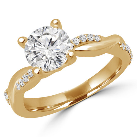 round claudia diamond twisted accents prong engagement multi stone ring cut yellow gold bigcommerce