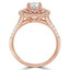 Round Cut Diamond Multi-Stone Double Halo 4-Prong Engagement Ring in Rose Gold - #DBL-HALO-R