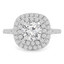 Round Cut Diamond Multi-Stone Double Halo 4-Prong Engagement Ring in White Gold - #DBL-HALO-W
