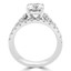 Round Cut Diamond Multi-Stone 4-Prong Cathedral & Trellis-Set Engagement Ring with Round Diamond Accents & Band Set in White Gold - #SM1991-W-SET