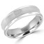 6.0 MM Brushed and Polished Concave Mens Comfort Fit Wedding Band Ring in White Gold - #JM095-W