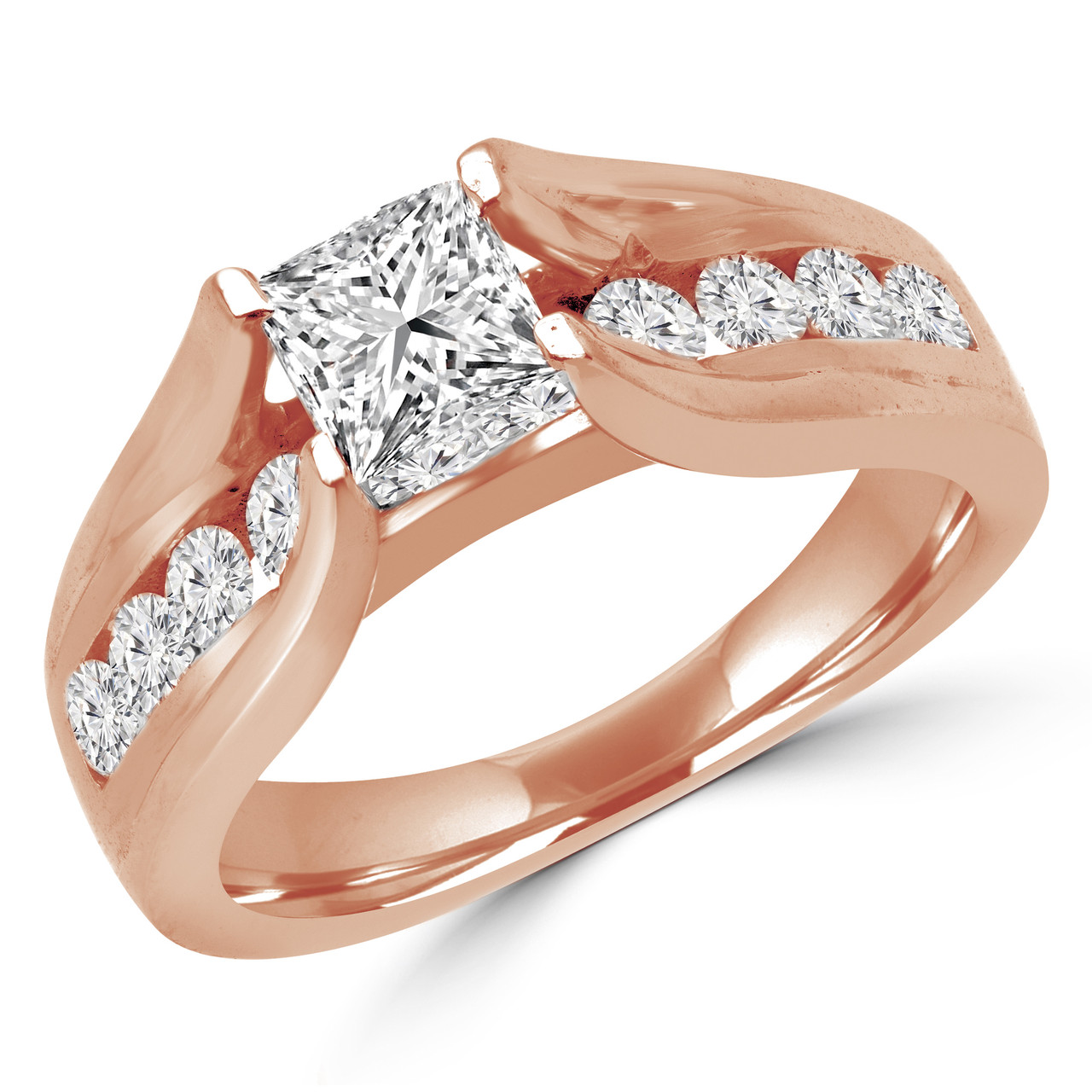 Floating Diamond Ring - Floating Diamond Engagement Ring - Do Amore