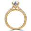 Round Cut Diamond Multi-Stone 4-Prong Engagement Ring with Round Diamond Accents in Yellow Gold - #IMAN-Y
