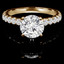 Round Cut Diamond Multi-Stone 4-Prong Engagement Ring with Round Diamond Accents in Yellow Gold - #IMAN-Y