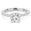 Round Cut Diamond Multi-Stone 4-Prong Engagement Ring with Round Diamond Accents in White Gold - #FRED-W