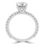 Round Cut Diamond Multi-Stone 4-Prong Engagement Ring with Round Diamond Accents in White Gold - #FRED-W